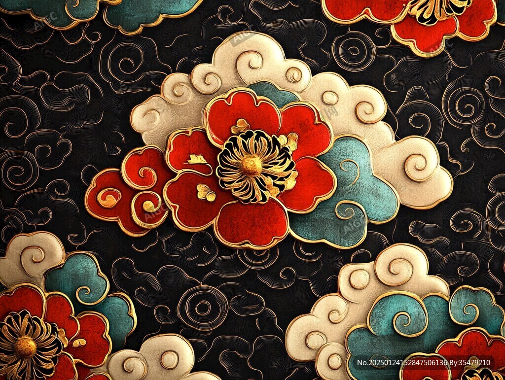 描金云紋