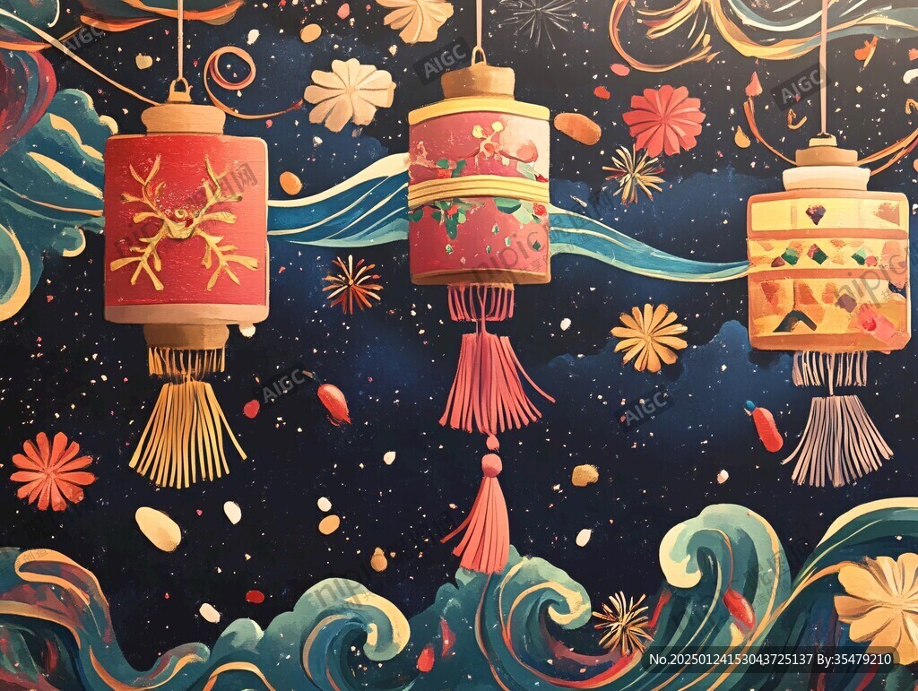 花燈節(jié)插畫