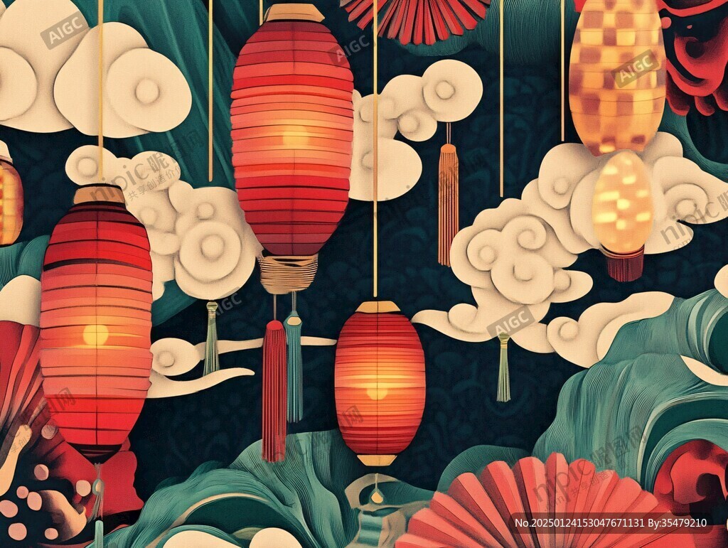 紙燈云紋