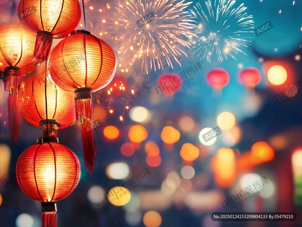 喜慶場景燈籠密布