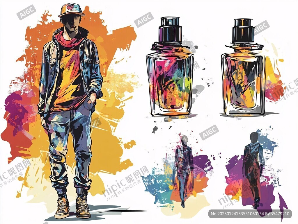 潮牌服飾包裝插畫
