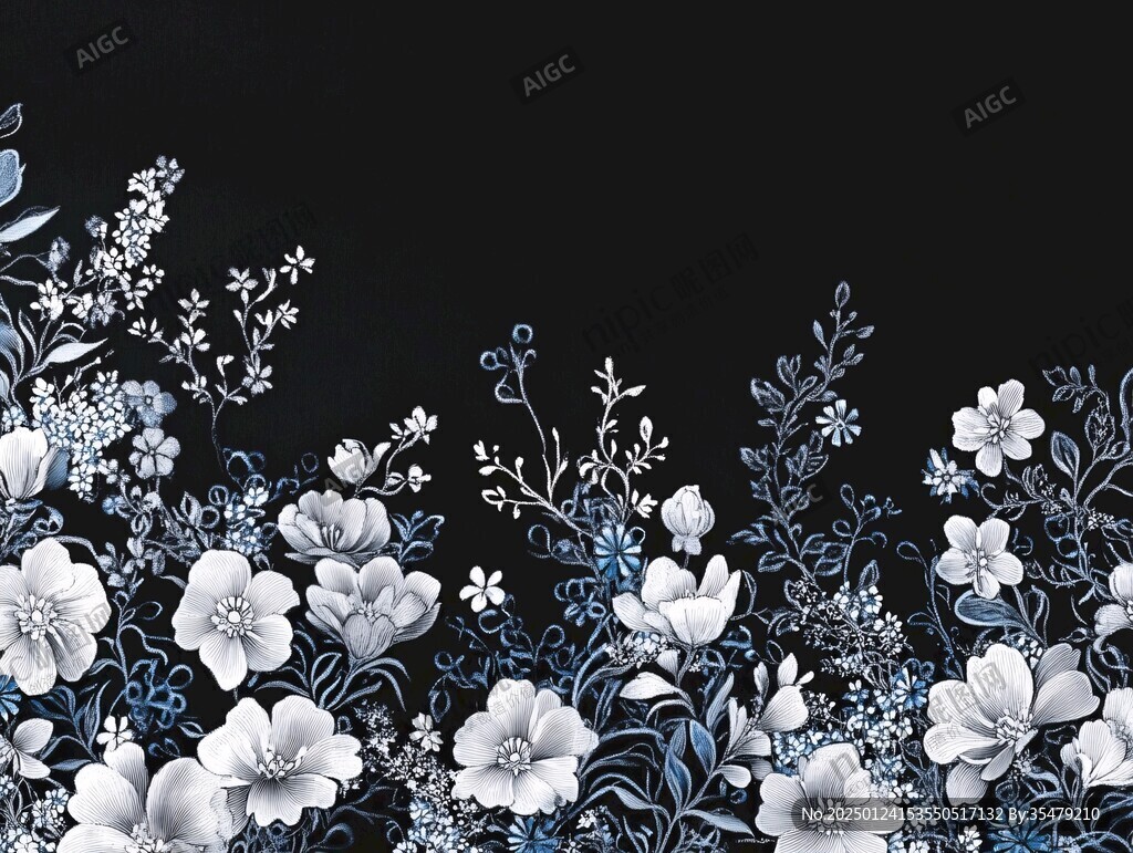 中式藍(lán)花
