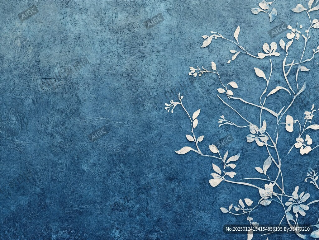 花卉藍色背景