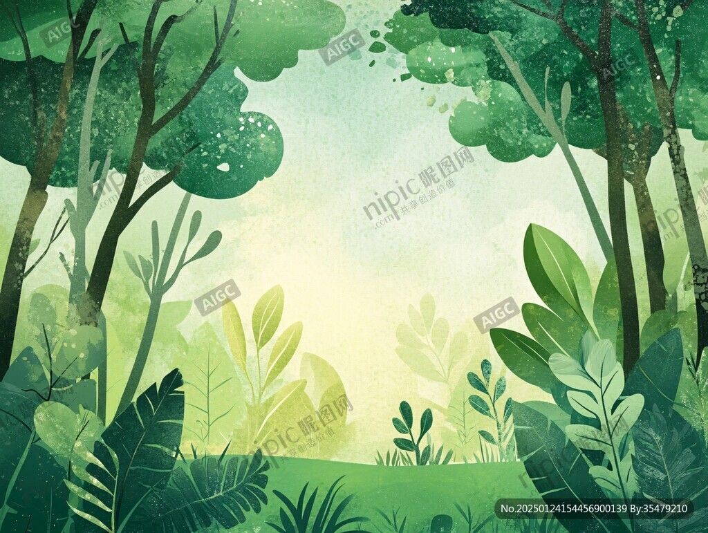 自然風(fēng)光森林插圖素材