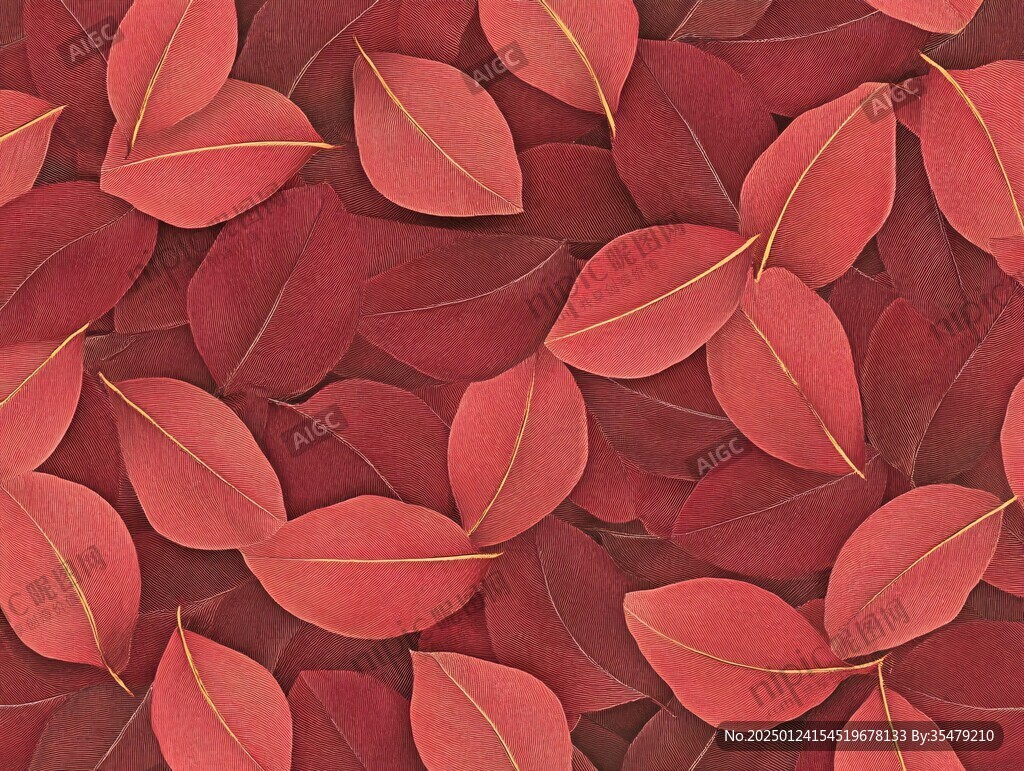 紅低樹葉紋