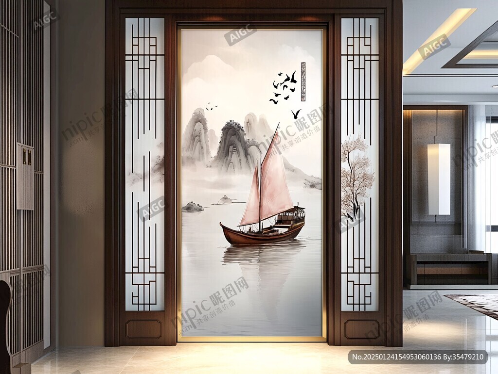 新中式山水門窗