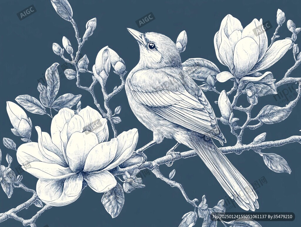歐式手繪花鳥(niǎo)