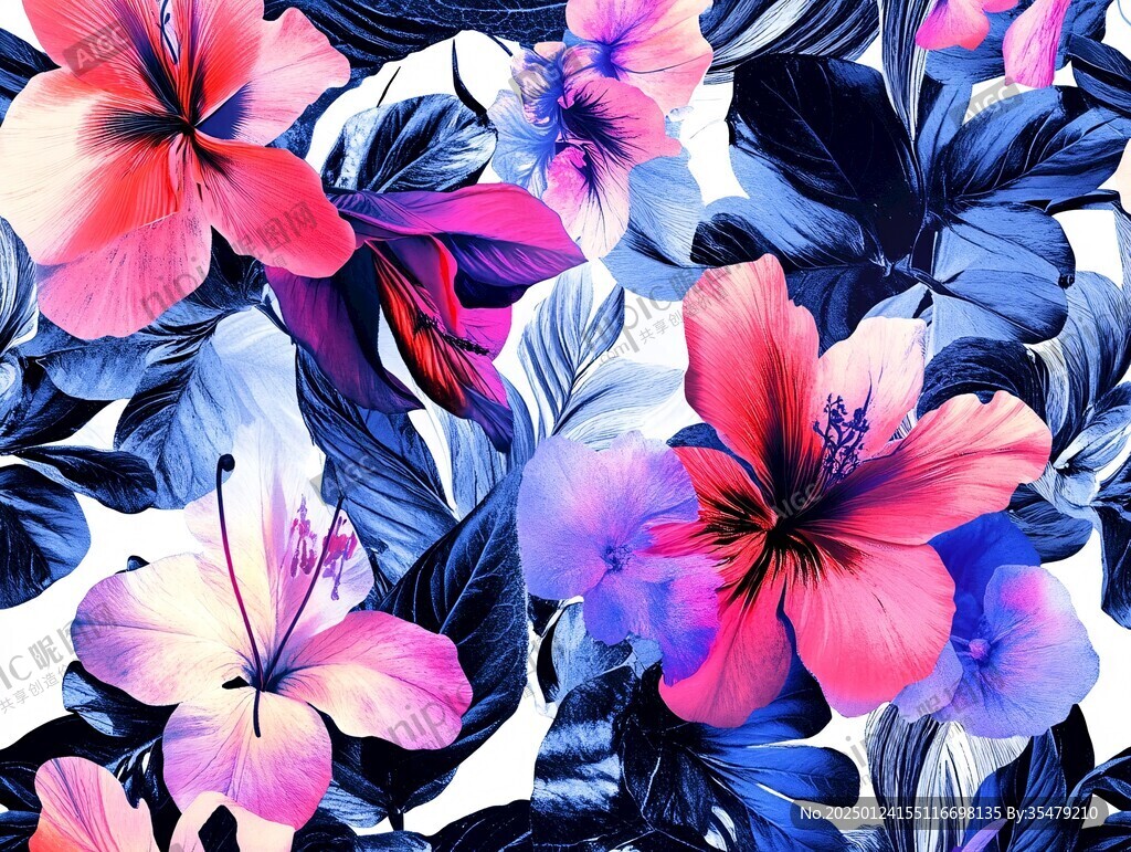 服裝數(shù)碼印花花卉素材