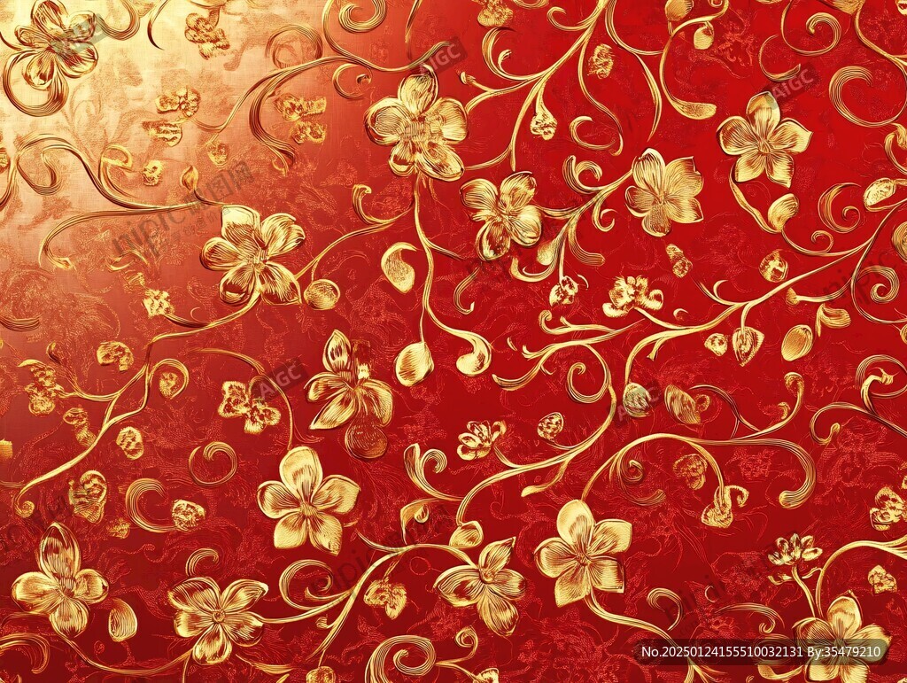 紅金花紋