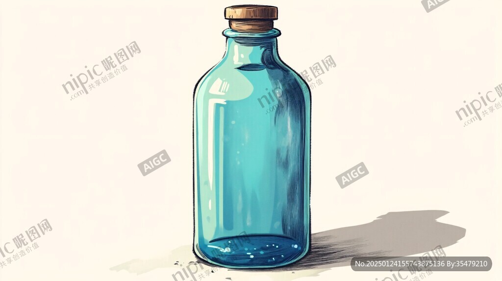 插畫玻璃瓶