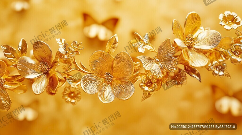 金色蝴蝶花卉