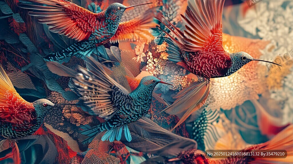 百鳥朝鳳插畫