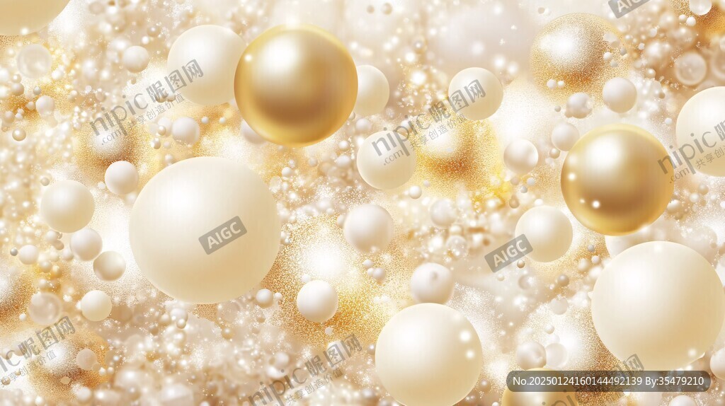 金黃小圓球抽象背景圖