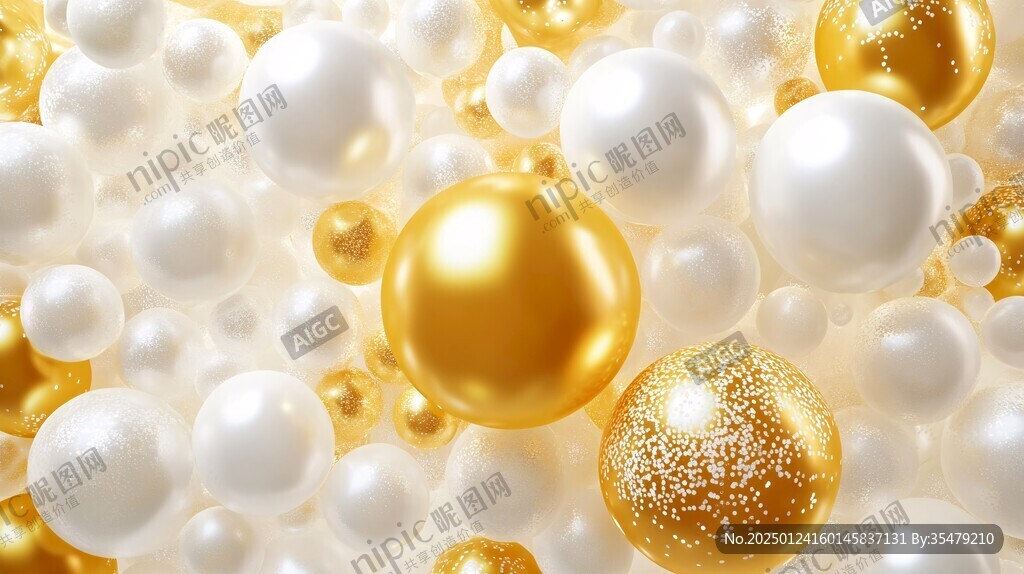 金黃小圓球抽象背景圖