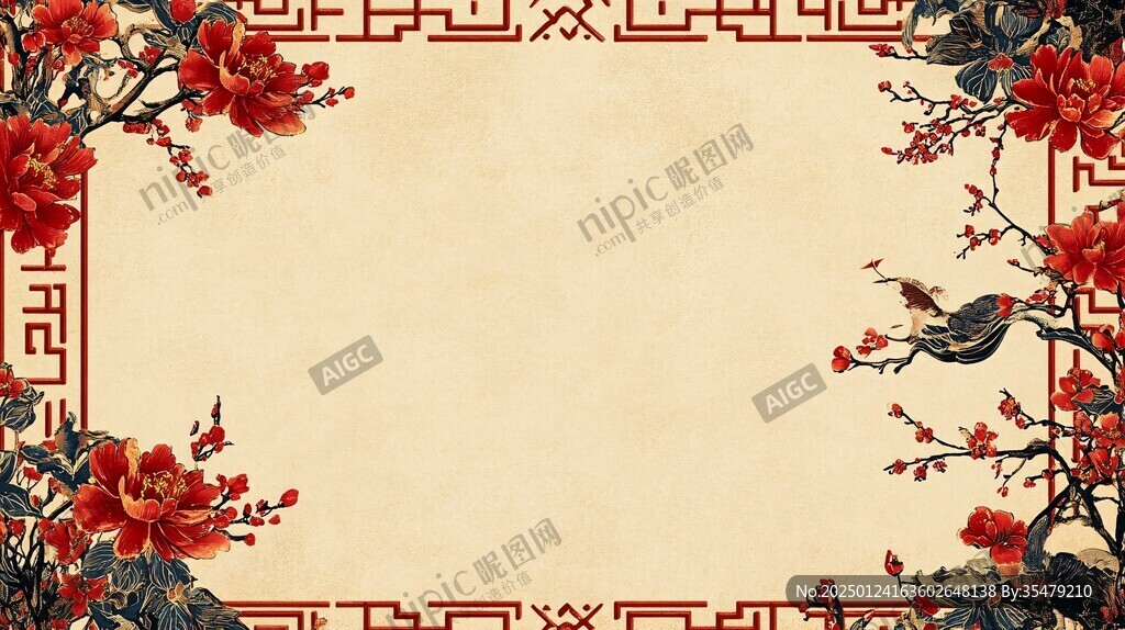 婚禮中式梅花背景
