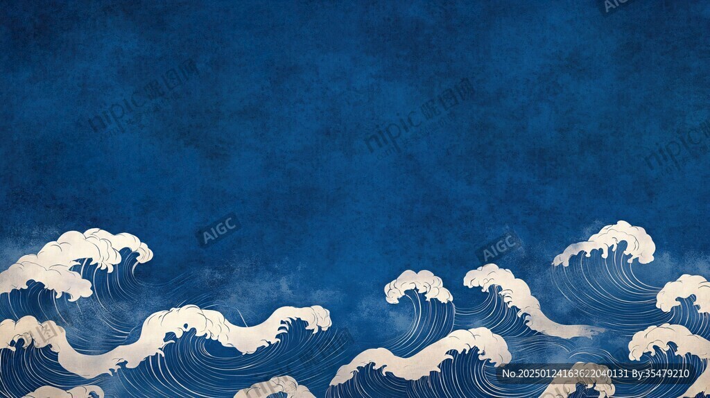 日式浪花背景