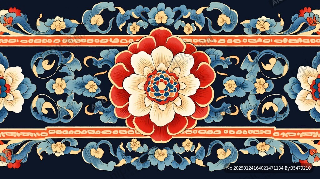 紅藍(lán)中式雕花