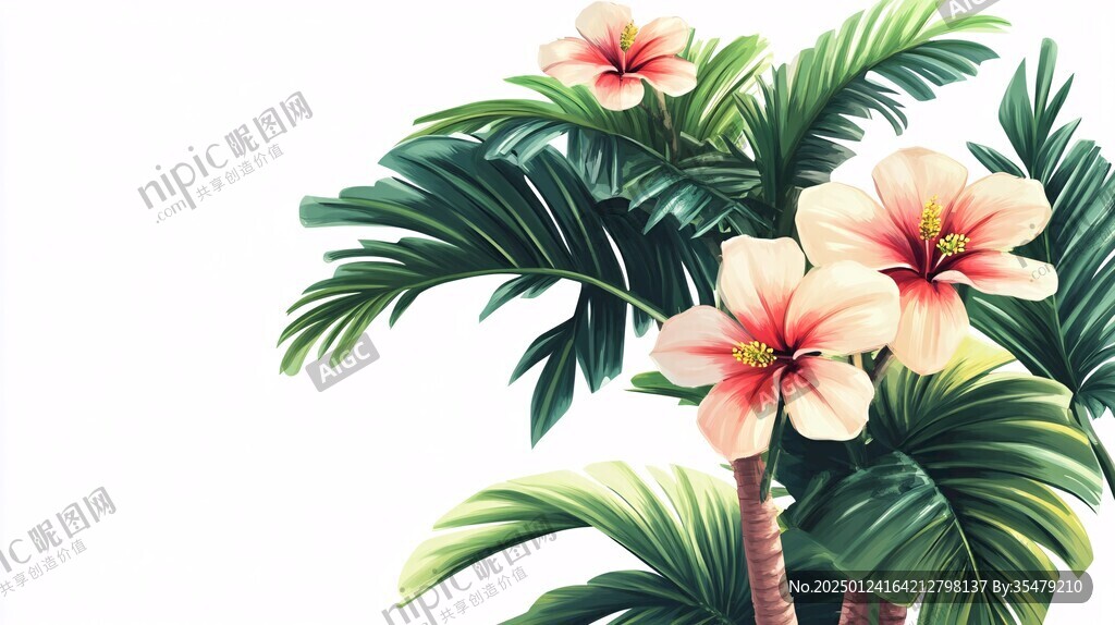 熱帶植物插畫