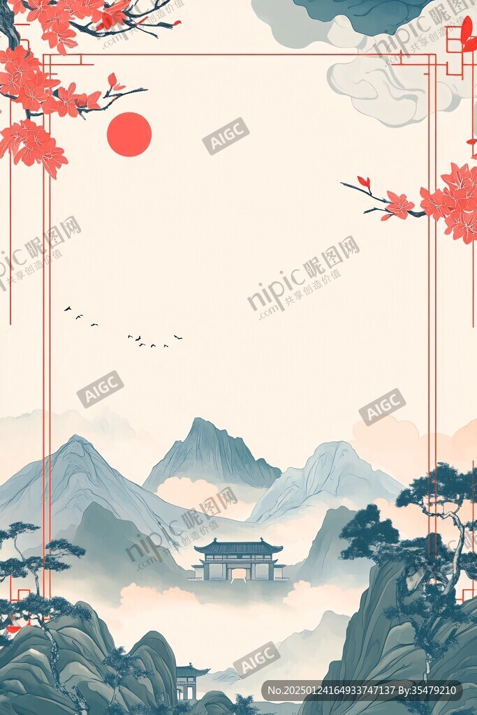 復(fù)古山水簡約