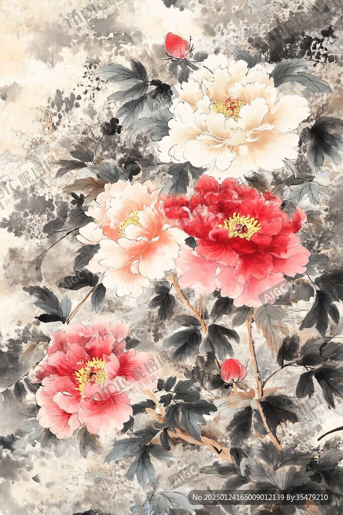 工筆牡丹花開(kāi)富貴