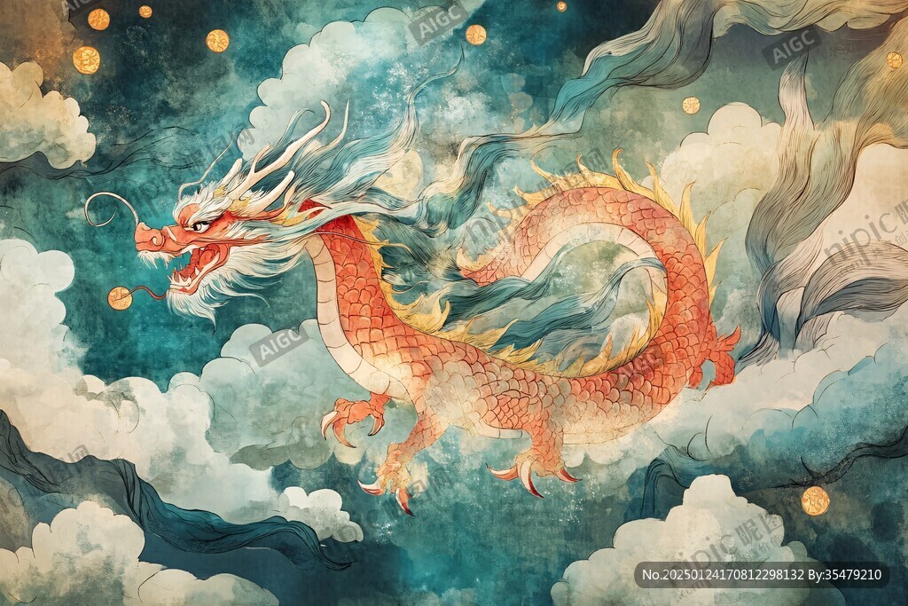 龍年橫版插畫