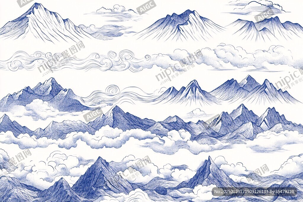 新中式群山山脈