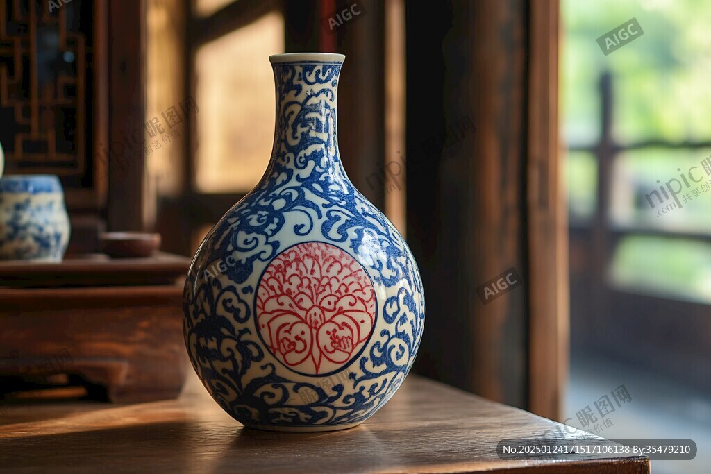 青花擺件