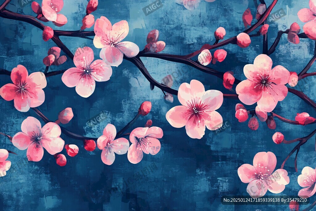 桃花裝飾畫(huà)背景
