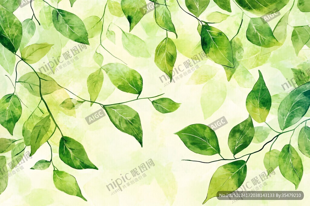 數(shù)碼繪畫(huà)綠葉