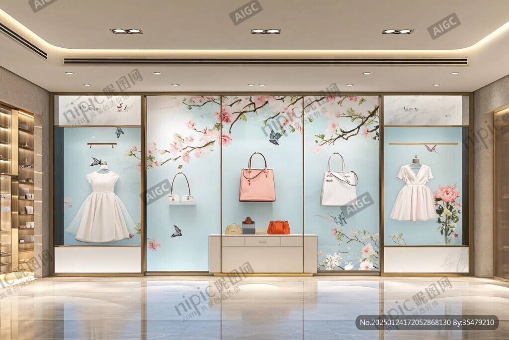 中式女包店櫥窗