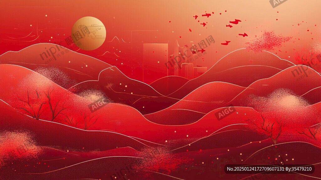紅金風(fēng)插畫
