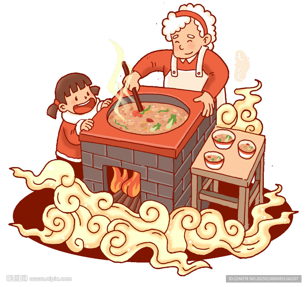 煮七寶羹插畫