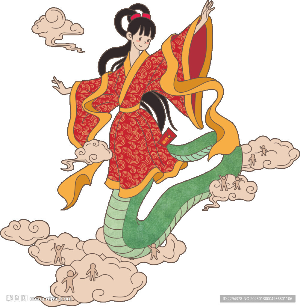蛇女女媧插畫