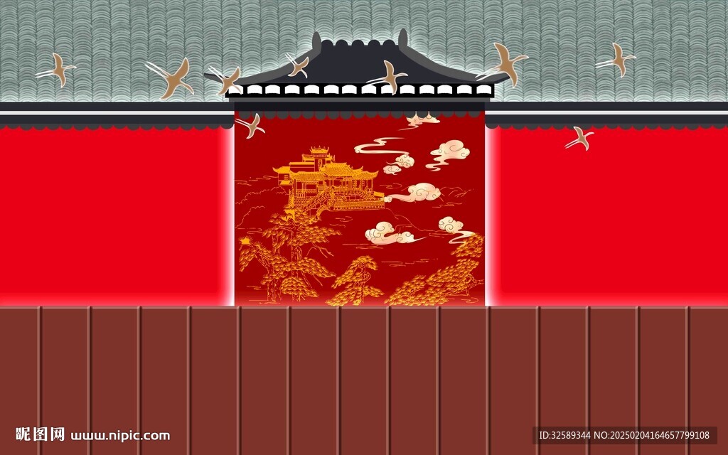 新中式背景墻  