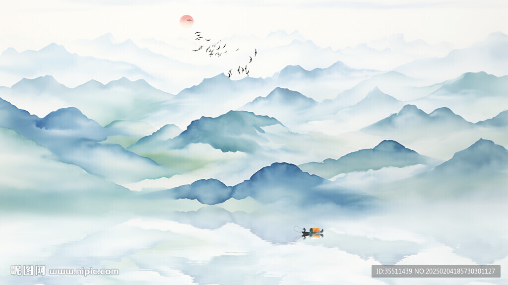 意境水墨山水風(fēng)景畫