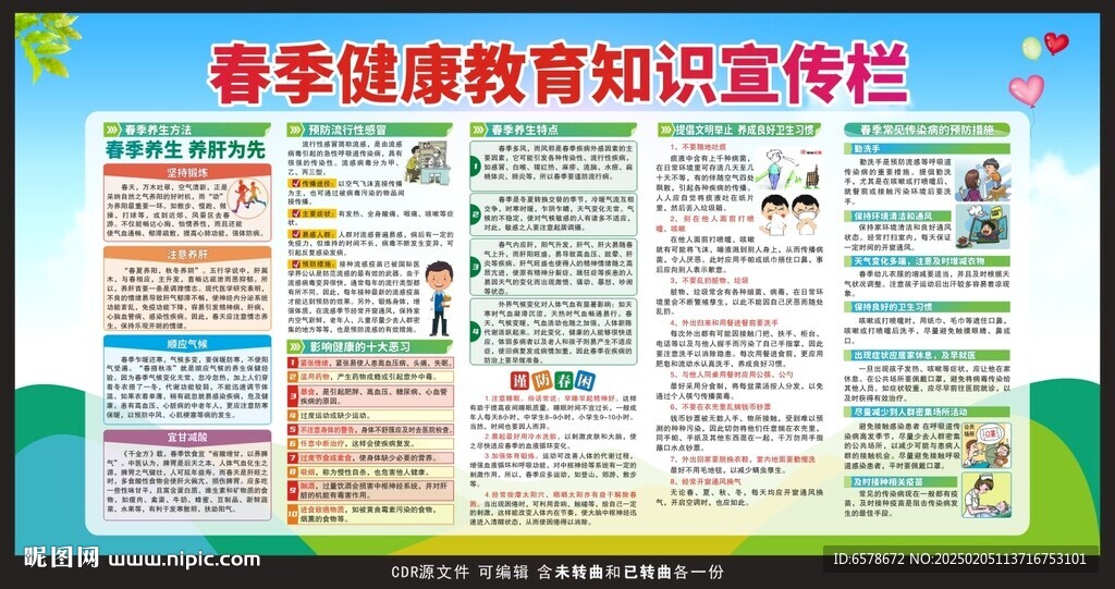 春季健康教育宣傳欄