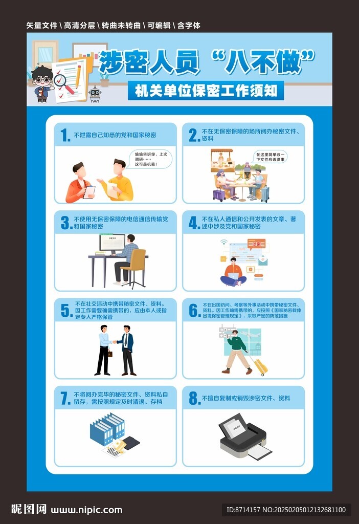 涉密人員八不做