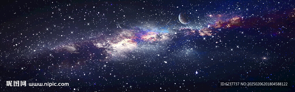 巨幅黑色星空背景圖