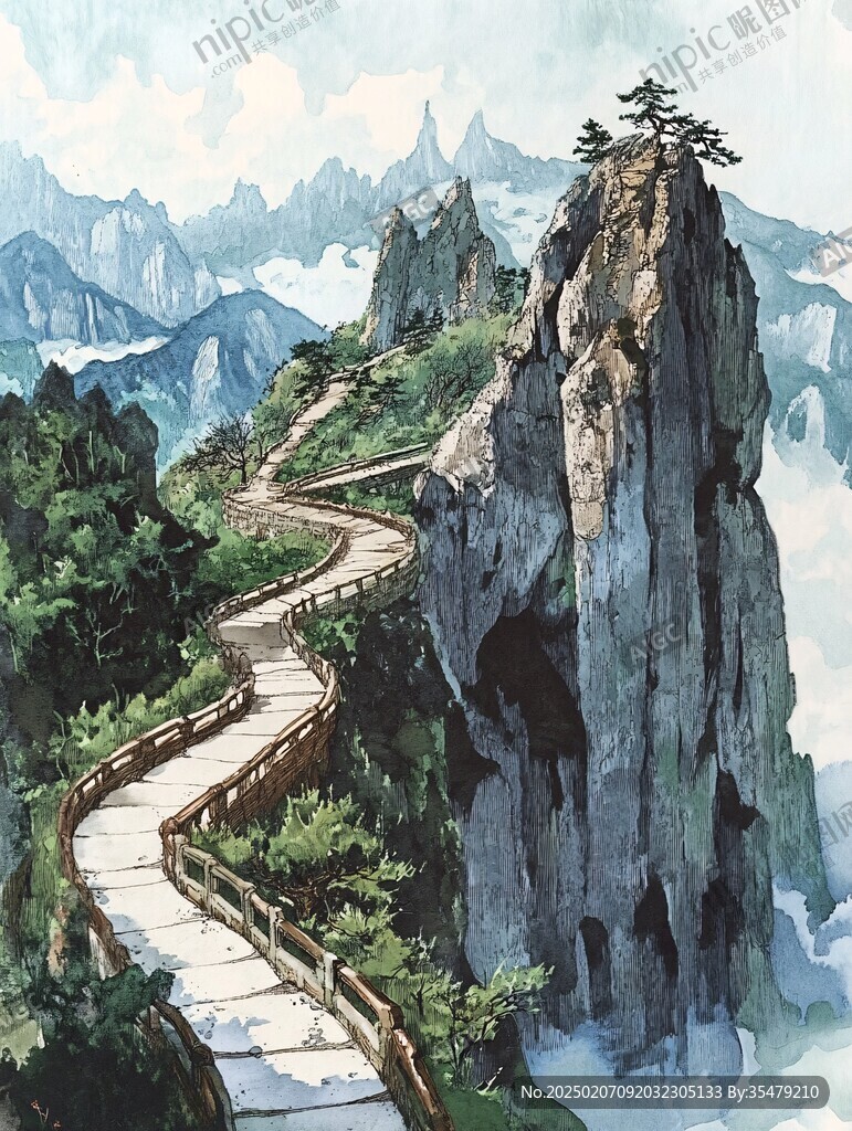嵩山插畫
