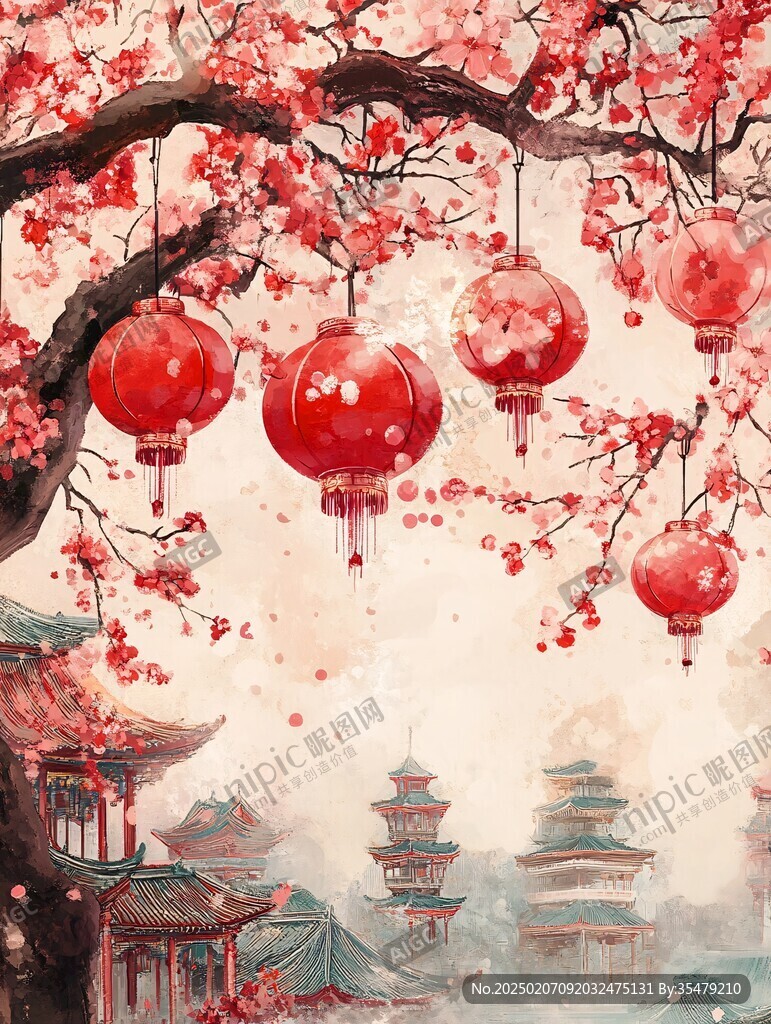 紅燈籠插畫