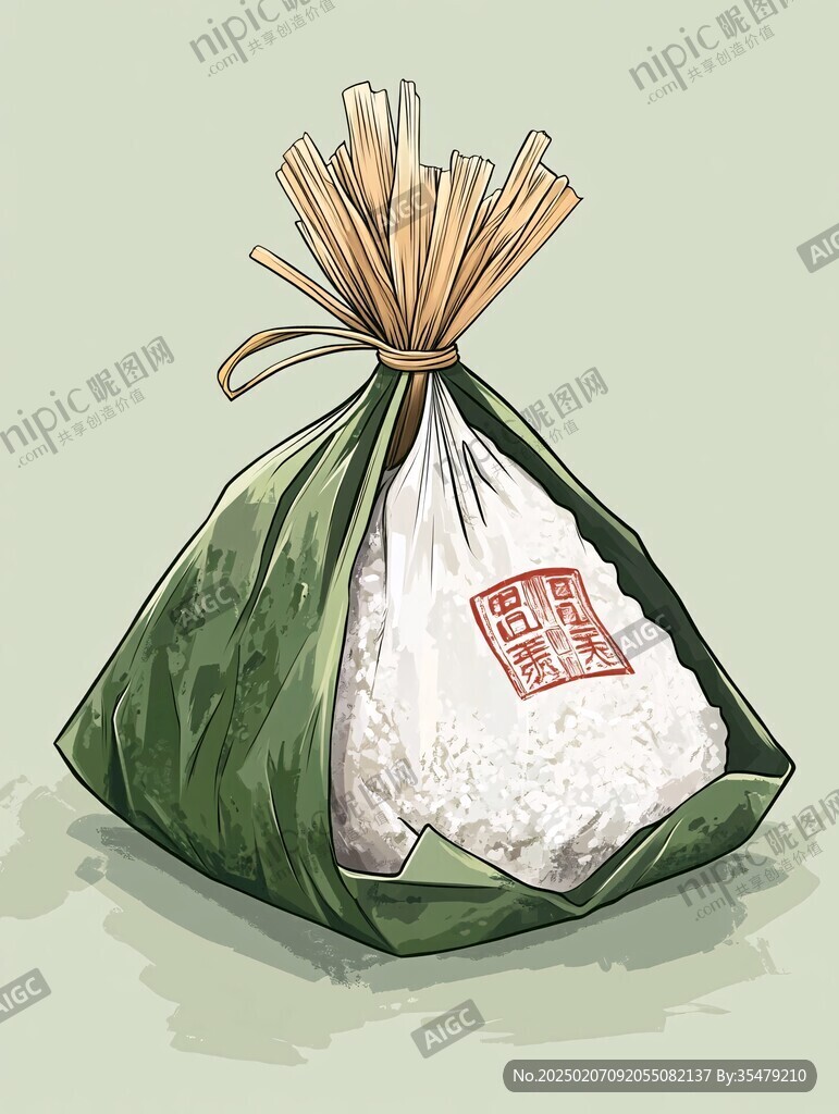 肉粽手繪插畫