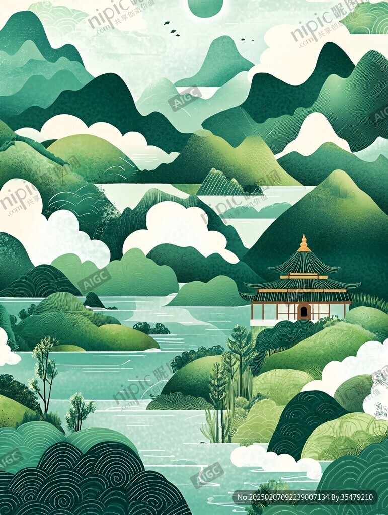 皇家園林插畫