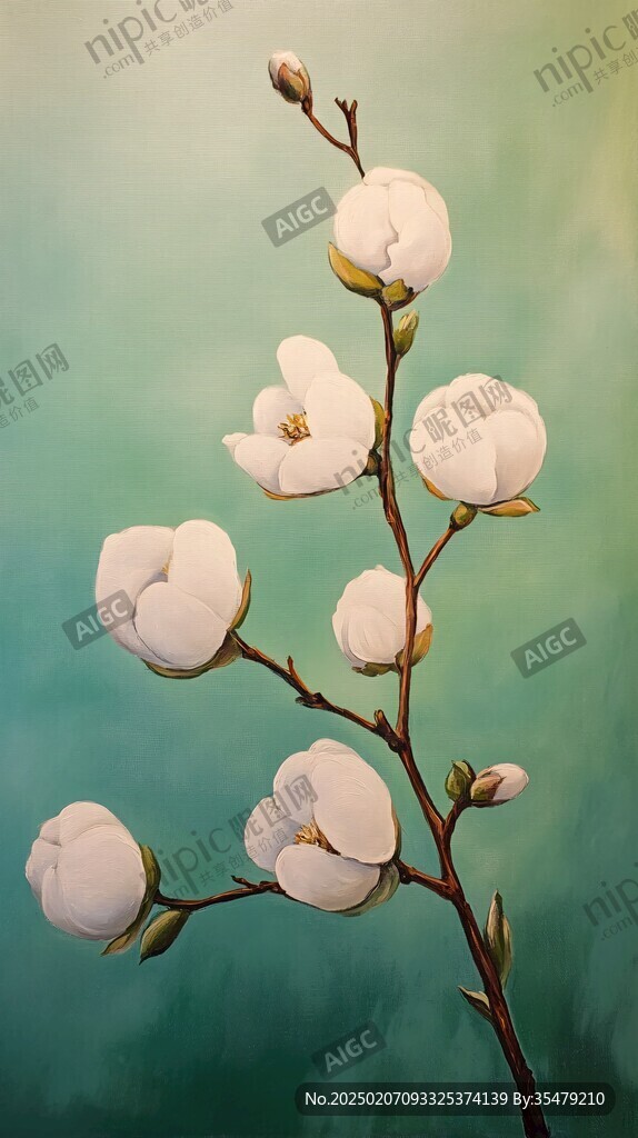 棉花油畫
