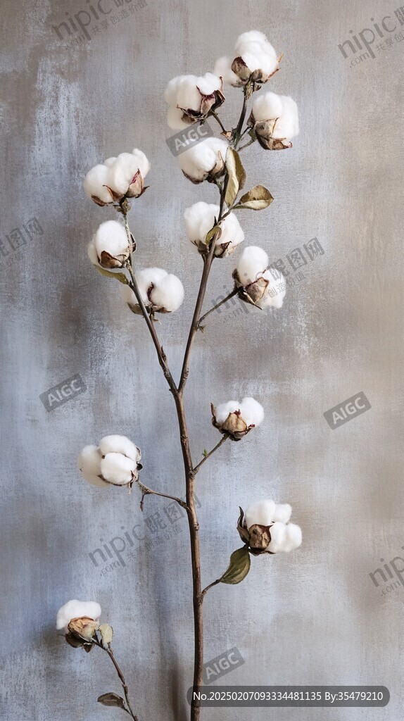 新鮮棉花花卉