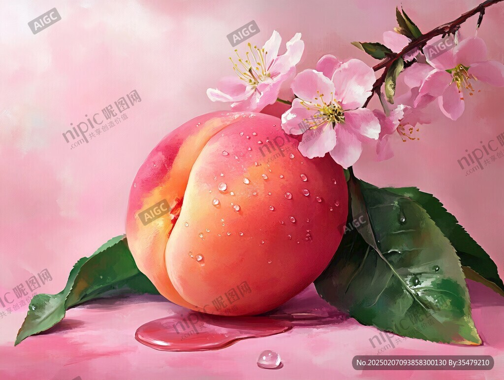 水蜜桃插畫設(shè)計