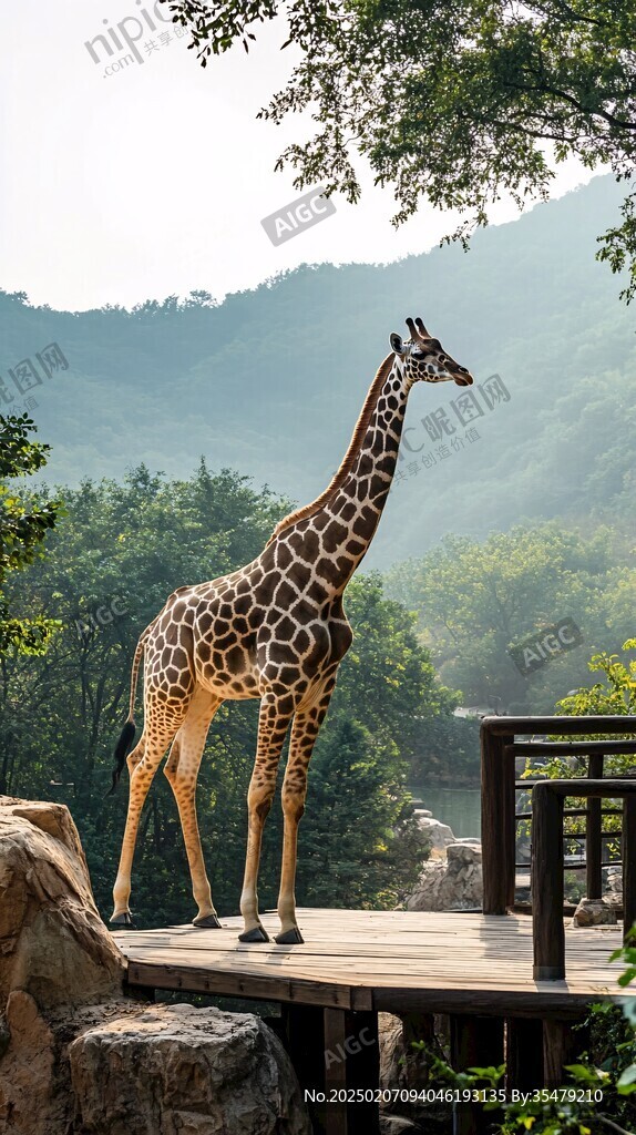 動物園長頸鹿雕塑
