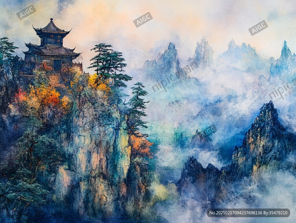 九華山油畫