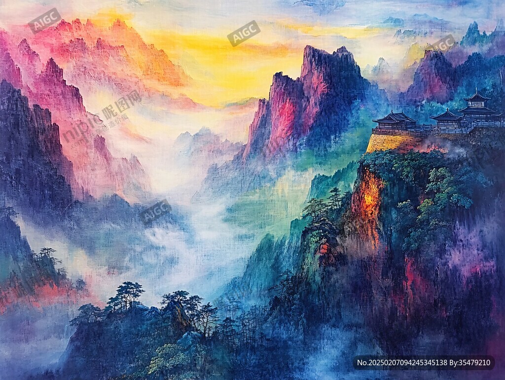 九華山油畫(huà)