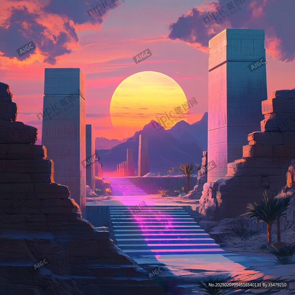 幻想的外星建筑與大窗戶