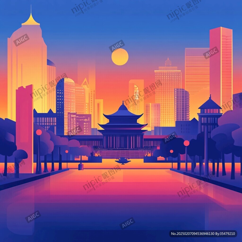 甲秀樓插畫